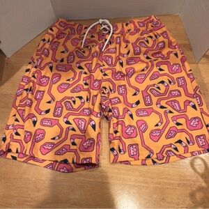 Sovereign Code Men's Orange and Pink Patterned Athletic Shorts